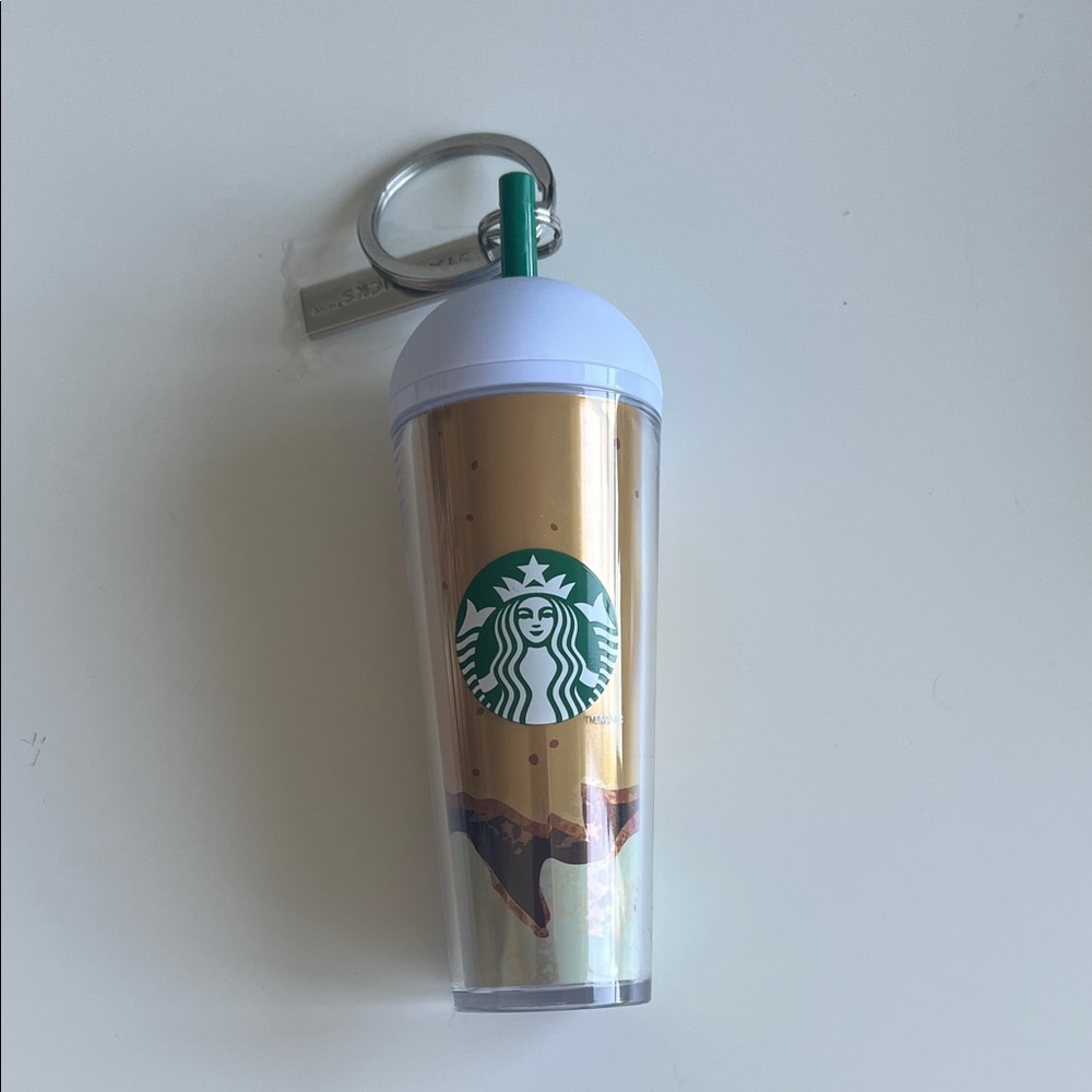 Starbucks Gold Tumbler Keychain Accessory
